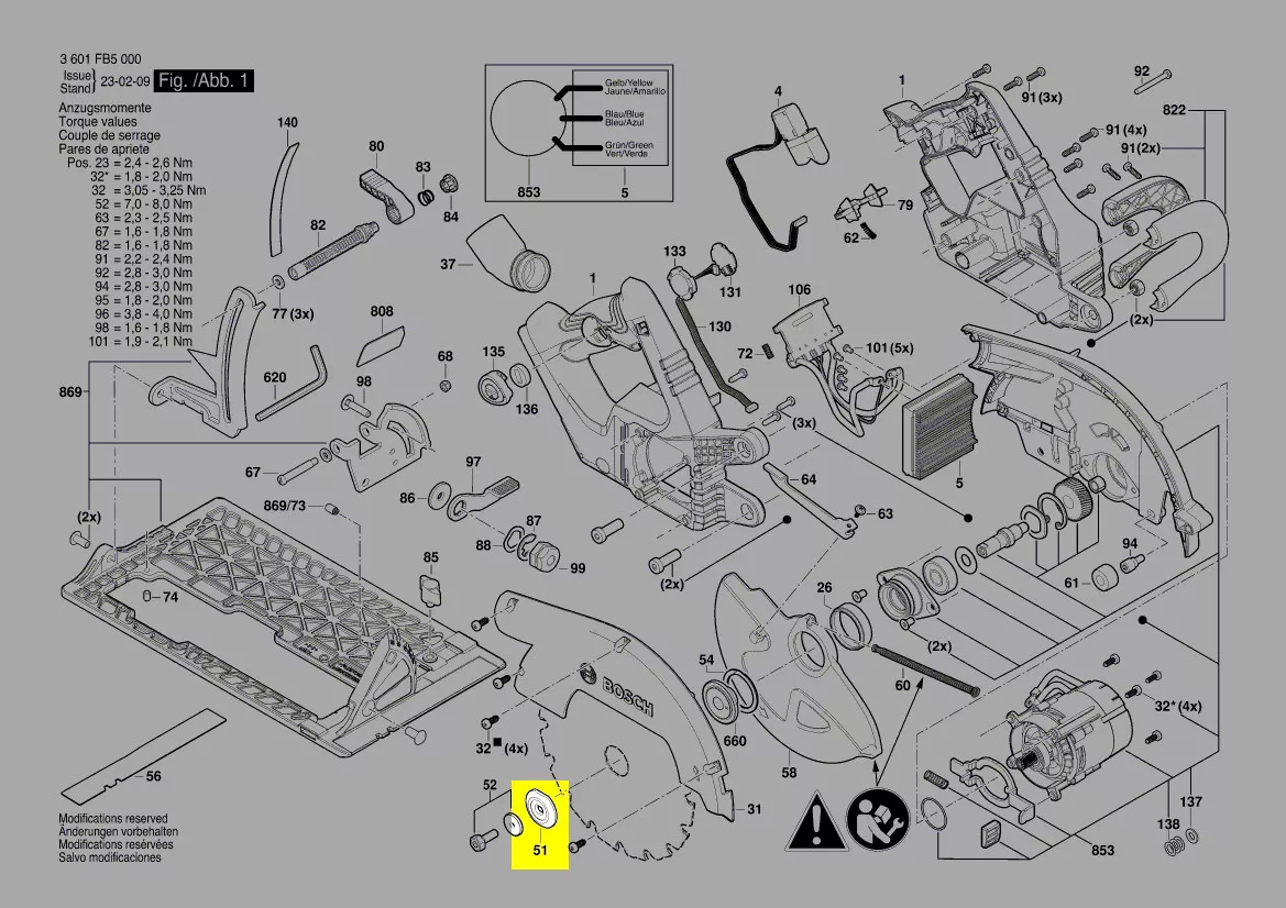 flasque serrage lame réf. 1 600 A01 D0W Bosch